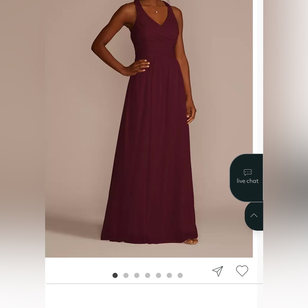 David’s Bridal Wine Colored Bridesmaid Dress